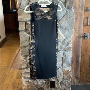 Emilio pucci black lace and knit dress